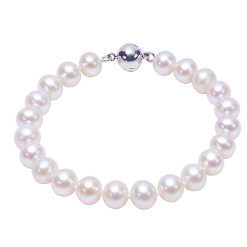 左余珍珠手链女流年天然淡水珍珠串珠手链圆润简单少女s925银天然白色