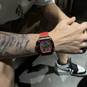 理查德米勒同款手表男大表盘男士机械虫洞概念酒桶型机械表运动男款表