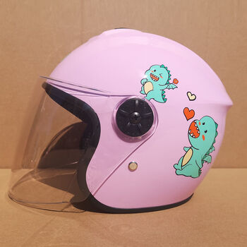 儿童电动车摩托车女头盔男孩小孩宝宝安全帽四季通用冬季半盔保暖粉色