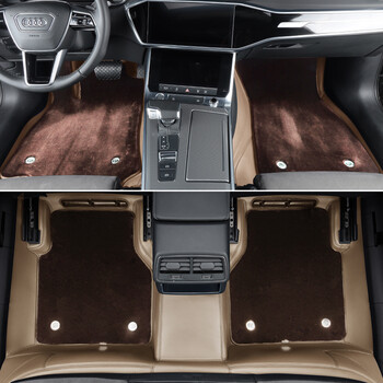 奥迪a6l脚垫360航空软包2021款奥迪q5l q7a4l a5a7全包围开司米纶