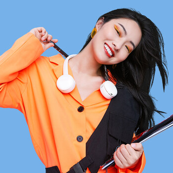 风扇便携式迷你懒人充电户外随身头戴小电扇象牙白2022年升级款冰爽大