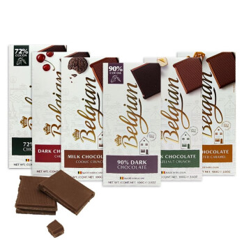 白丽人（Belgian） 比利时进口85%90%可可黑巧克力排块100g*4块