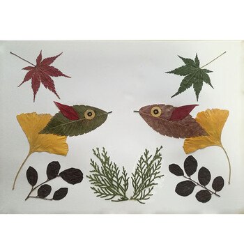 树叶粘贴画手工贴画成品小学生幼儿园儿童diy材料包真创意秋天植物