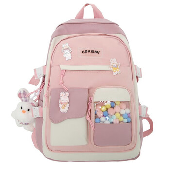 升南新款高中初中学生书包甜美简约少女背包韩版ins清新时尚双肩包