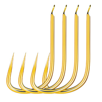 高端金袖鱼钩散装有无倒刺平打金袖细条金秀鱼钓钩溪流野钓鲫鱼勾 金