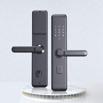 通用凌仕指纹锁家用防盗门密码锁门锁通用型入户门电子锁智能锁名无 