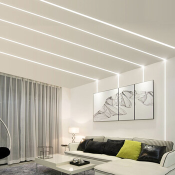 线条灯低压灯带阳角墙面客厅吊顶室内酒柜橱柜灯银色1米2520mm铝槽