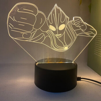 动漫led小夜灯诺亚奥特曼3d床头卧室灯节能创意立体梦幻视觉台灯迪迦