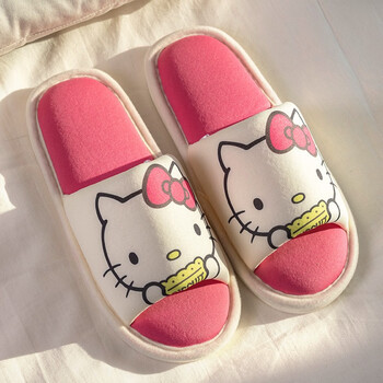 爱步铭棉麻拖鞋女夏季家居家用室内防滑可爱卡通情侣踩屎感拖鞋男