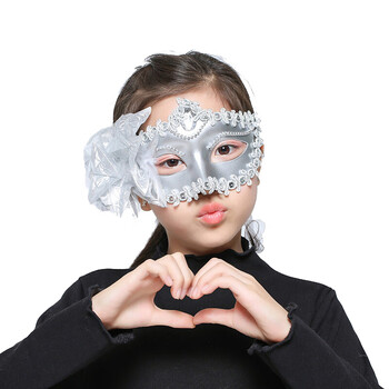 男女半脸儿童公主派对发光恐怖道具批发 白雪公主面具(银色2个的几耨