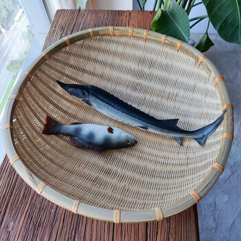 粉宅 手工编织簸箕农家圆形竹筐头层竹青沥水篮竹编洗菜筐家用竹箩筐