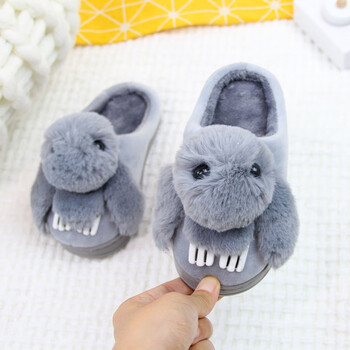 地板拖鞋宝宝可爱卡通棉拖鞋6608松鼠灰色4041码内长约240cm松鼠27
