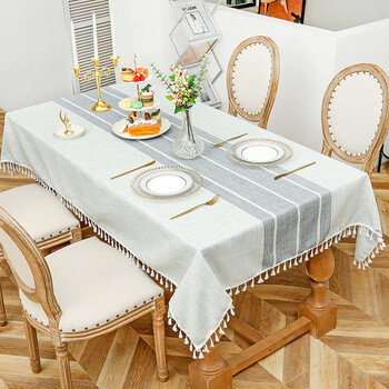 麦田七月北欧日式流苏加厚防烫餐桌布网红ins风客厅简约家用长方形