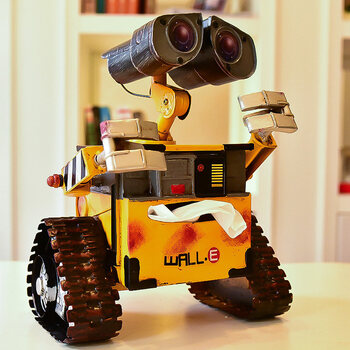 瓦力机器人铁皮机器人瓦力复古铁艺模型装饰纸巾盒摆设铁皮创意工艺品