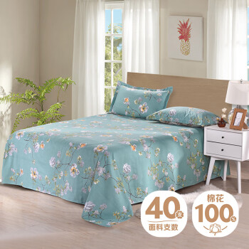 艾薇床单单件纯棉 双人床单被单田园风床单四季通用 青馨花园 230*250cm