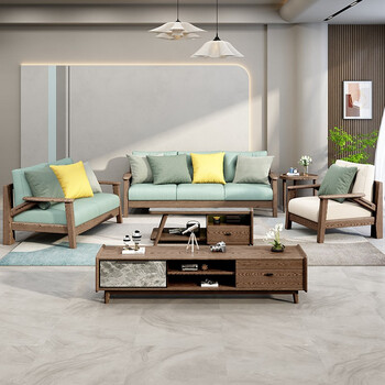 木可馨(mukexin furniture m) 实木全白蜡木沙发轻奢现代客厅沙发科技