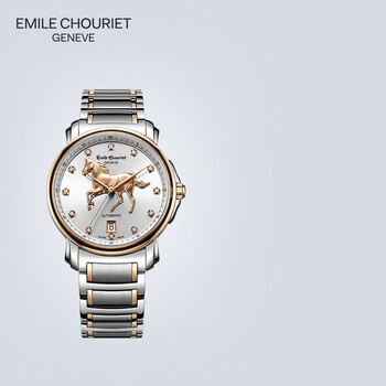 艾米龙 (emile chouriet) 瑞士手表 莱蒙系列 18k金圈骏马钻石机械表