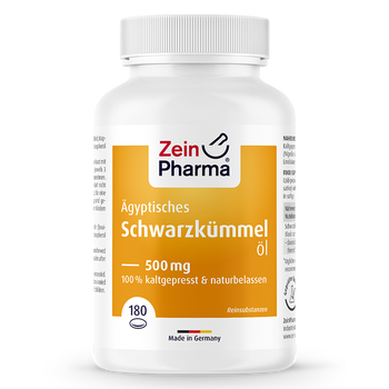 德国进口 Zeinpharma ZP天然冷榨活性埃及黑孜然籽油 搭硒片补硒女性非蔓越莓胶囊500mg 180粒(德国直邮品质)