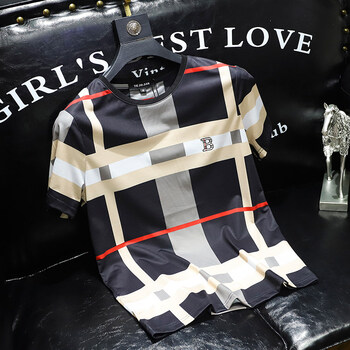 服饰内衣>男装>男士t恤>凤凰古驰>凤凰古驰高端轻奢丝光棉短袖t恤男