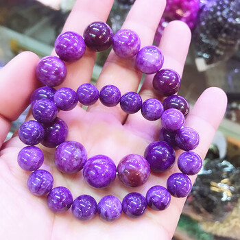 石宫匠 舒俱来手串 大颗粒手链苏纪石紫桶珠盘珠樱花紫男女款单圈 14