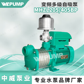 WLPUMP MHZL204BP智能自吸增压自动不锈钢变频恒压泵家用 MHZL205BP/220V 流量2立方50米