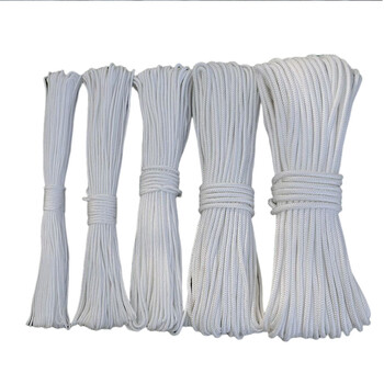 烨芳 白色尼龙绳 包芯编织绳 耐磨捆绑绳子 涤纶编织绳 可定制 50m