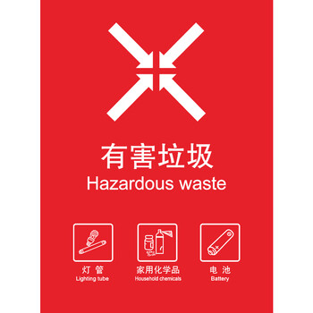 垃圾分类标志贴标签分类垃圾桶不干胶可回收其他干湿垃圾有害易腐厨余