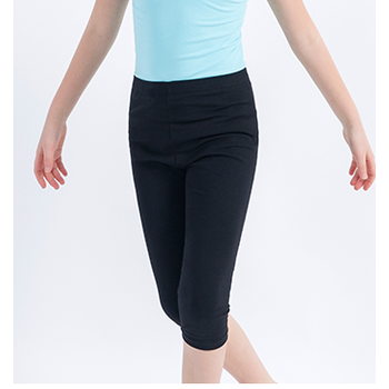 儿童舞蹈服春秋女孩踩脚裤健美脚蹬裤女童跳舞拉丁舞练功服 黑色七分