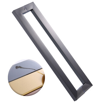 畅南定制玻璃门拉手不锈钢大拉手方管黑色拉丝玫瑰金钛金双开门木门门