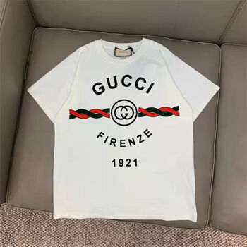 经典款高品质酷奇上衣2022夏款新款gg红绿麻花织带1921双g字母印花