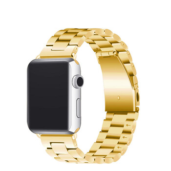 watch7/6/5代表带金属不锈钢iwatch7链式3苹果手表带3 金色 44mm表带