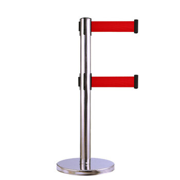 伸缩警杆双层隔离带伸缩带护栏杆银行警界警戒线警示排队一米线可移动