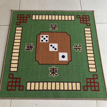 棋牌室手搓麻将垫pvc桌布防滑消音麻将桌垫家用不起褶皱桌垫绿8080