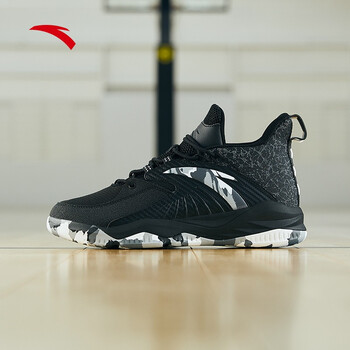 【菱极】安踏男鞋篮球鞋2022春季低帮外场实战运动鞋耐磨缓震防滑 黑