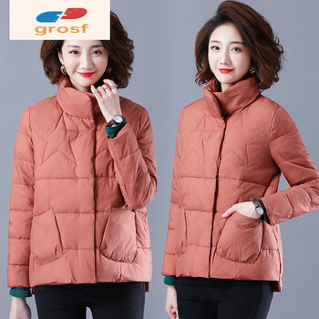 dkuq反季节棉服女短款中年新款棉衣韩版冬季外套宽松小棉袄皮粉色m95