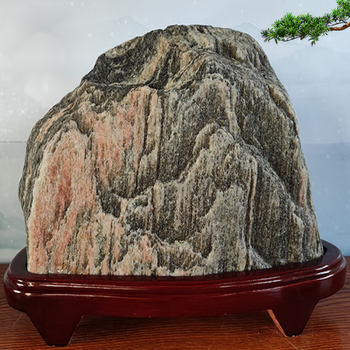 泰山石敢当原石办公室靠山石头摆件客厅家居玄关小摆件庭院石头 荧光