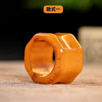 爱优美天然西藏牦牛骨扳指老料回流骨头指环女男款文玩饰品戒子牛骨