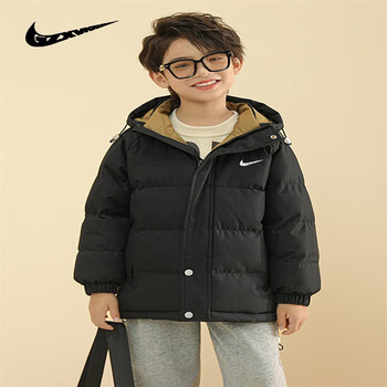耐克顿男童羽绒棉衣加厚冬季保暖外套女童儿童棉服中大童棉袄绿色男女
