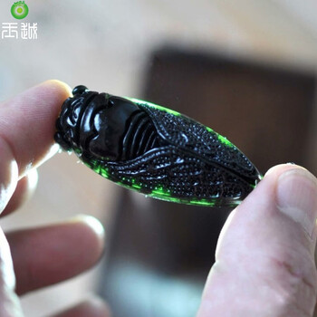 玉知了吊坠墨玉一鸣惊人玉蝉挂件男女款玉坠 男女款玉坠【图片 价格