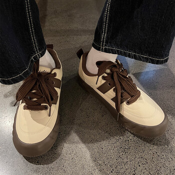 马登黑色德训鞋男增高厚底网红男鞋港风百搭潮流运动休闲板鞋男生米棕