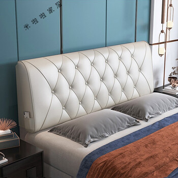 床头靠垫软包新品卧室榻榻米靠包无自粘靠背垫简约可拆洗定制珍珠白