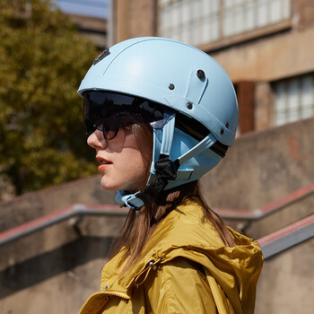 头盔男女一对 情侣款摩托车哈雷复古四季通用电动车电瓶骑行安全帽