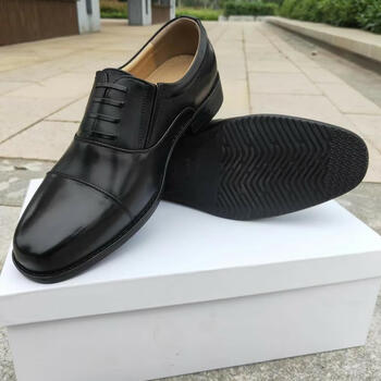 际华消防皮鞋春秋皮鞋黑色功勋鞋执勤鞋舒适三接头超纤礼服皮鞋 消防