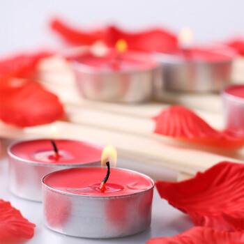 AI-Gift 红色无烟铝托蜡烛 50支装 茶蜡烛 燃烧时间1-2小时