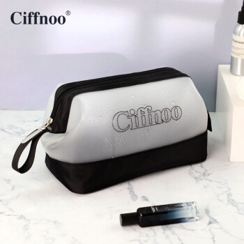 琪斐诺（Ciffnoo）便携洗漱包男士出差大容量防水防冻透明旅行收纳包套装 CFN0145 白色单层