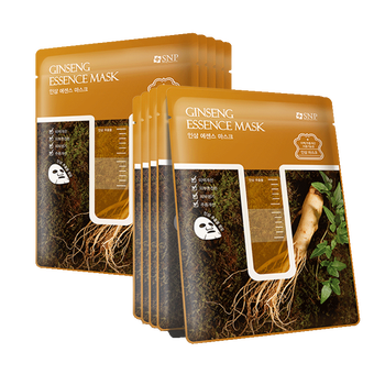 snp山参精华面膜保湿补水滋润控油提亮10片人参焕白面膜10片人参