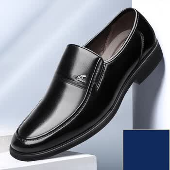 苏衿春通勤脚蹬无男士皮鞋鞋带正式正装职业配真皮西服夏季一定制联名