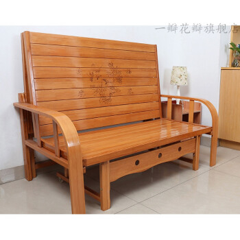 沙发床客厅多功能两用小户型双人18米单人12经济型实木折叠凉床宽15长