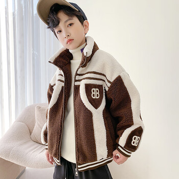 酷棠男童棉衣冬装外套2022新款儿童颗粒绒冬季加厚毛毛衣羊羔绒男孩潮