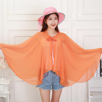 夏天季百搭防晒披肩女骑开车外套衣沙滩两用防紫外线披风斗篷丝巾